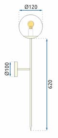 Miniatyrbild 5 av 5: VÄGGLAMPA MODERN 75CM APP579-1W SVART