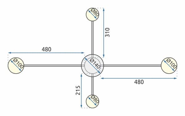 4-VARTINEN LED-KATTOVALAISIN APP519-4C MUSTA