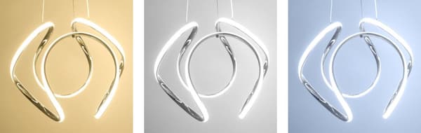 MODERNE LED VEDHÆNG LOFTSLAMPE + APP385-CP KROM FJERNBETJENING