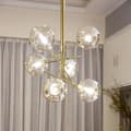 Miniatyrbillede 3 af 8: PENDEL LAMPE GLAS KUGLER 6 APP919-6CP GULD