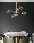 Miniatyrbillede 4 af 8: PENDEL LAMPE GLAS KUGLER 6 APP919-6CP GULD