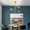 Miniatyrbillede 6 af 8: PENDEL LAMPE GLAS KUGLER 6 APP919-6CP GULD