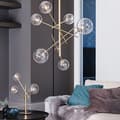 Miniatyrbillede 2 af 8: PENDEL LAMPE GLAS KUGLER 6 APP919-6CP GULD