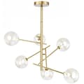 Miniatyrbillede 1 af 8: PENDEL LAMPE GLAS KUGLER 6 APP919-6CP GULD