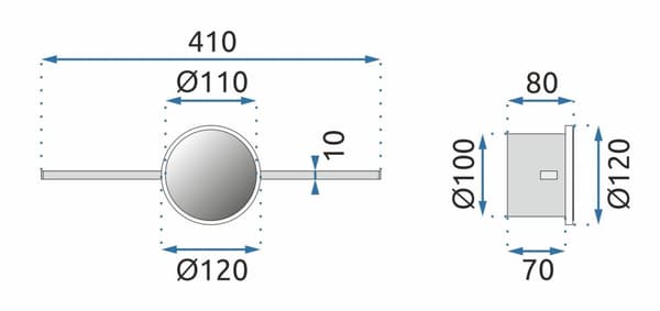 BADRUMSVÄGGLAMPA LED RUND KROM 40CM APP845-1W