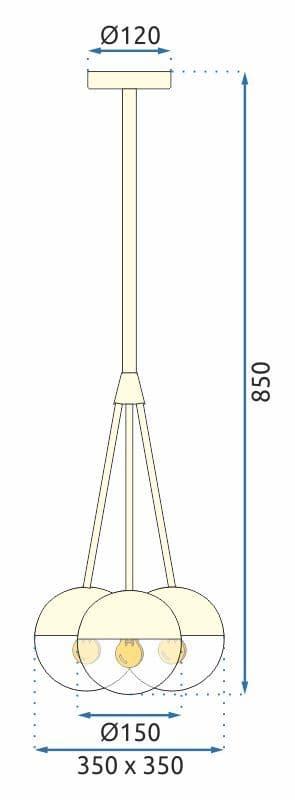 PENDEL LAMPE GLAS MÆLKEKUGLE APP687-3CP SORT
