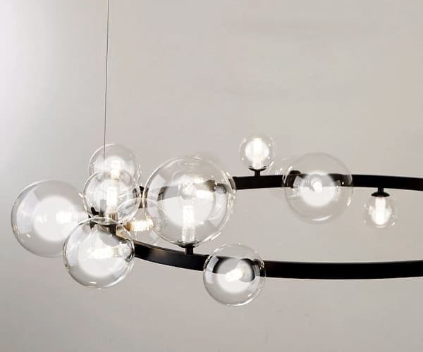 HÆNGENDE LOFTSLAMPE MED GLASKUGLER PÅ EN FÆLG APP906-15CP