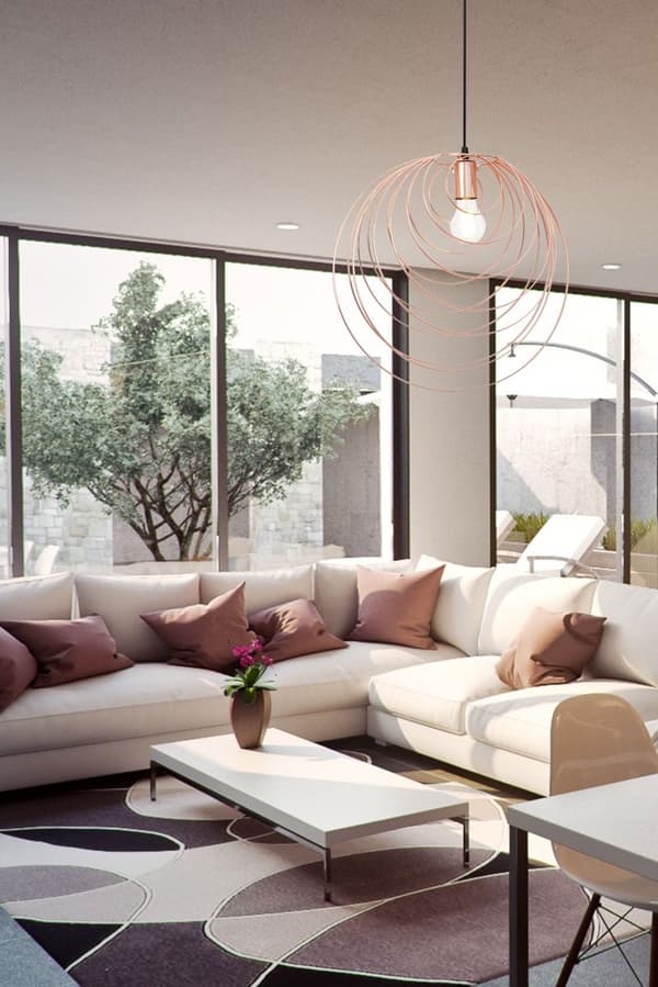 GEOMETRISK TAKLAMPA APP427-1CP ROSE GULD
