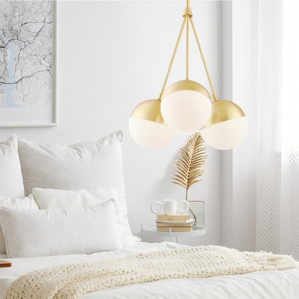 HÄNGLAMPA GLAS MJÖLKKULA APP688-3CP GULD