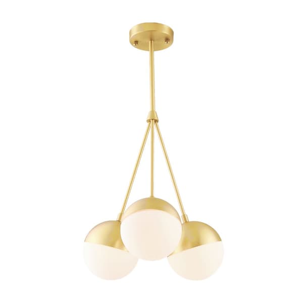 HÄNGLAMPA GLAS MJÖLKKULA APP688-3CP GULD