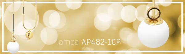 HÄNGANDE TAKLAMPA GLAS METALL APP482-1CP GULD