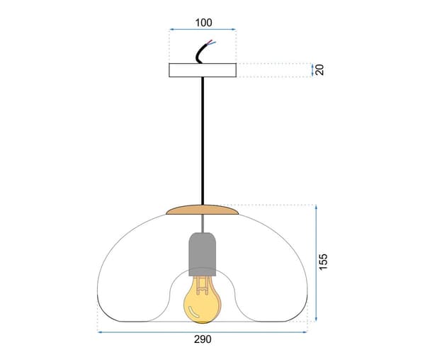 HÄNGANDE GLASSPEGEL TAKLAMPA APP322-1CP SILVER