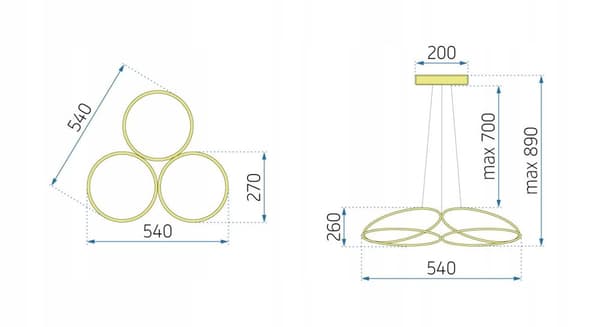 MODERNE LED-LOFTSLAMPE + APP795-CP FLAD KROM FJERNBETJENING