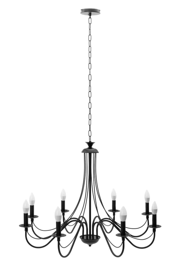 RUSTIK LOFTSLAMPE MED PENDEL APP648-8CP SORT