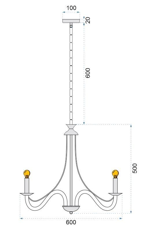 RUSTIK LOFTSLAMPE MED PENDEL APP648-8CP SORT