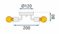 Miniatyrbild 8 av 8: TRIPLE METALL TAKLAMPA APP704-3C GULD