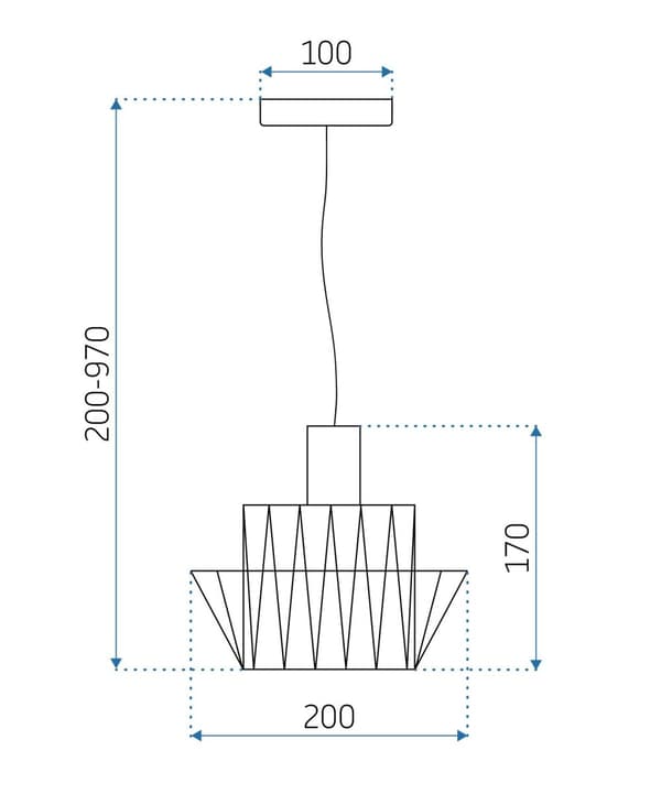 LOFTLAMPE APP941-1CP SÆT 36CM SORT