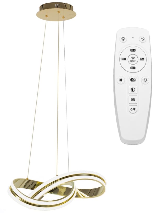 MODERNE LED LOFTSLAMPE + FJERNBETJENING APP818-CP GULD