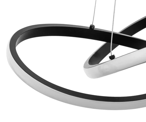 MODERNE LED LOFTSLAMPE + FJERNBETJENING APP793-CP FLAD SORT