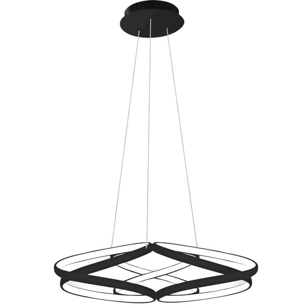 MODERNE LED LOFTSLAMPE + FJERNBETJENING APP793-CP FLAD SORT