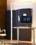 Miniatyrbillede 2 af 11: Gulvlampe Hvid Metal Aluminium LED Standerlampe til Kontor med Lysregulering Læselampe Gulv til Arbejdspladsen Dagslyssensor Design