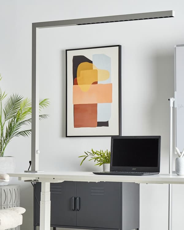 Skrivebord LED-lampe Sølv Metall 120 cm Aluminium med klemme Dimmende lys Kontor Moderne