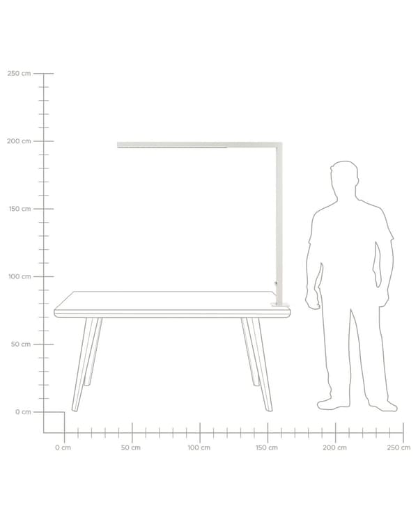 Skrivebord LED-lampe Sølv Metall 120 cm Aluminium med klemme Dimmende lys Kontor Moderne