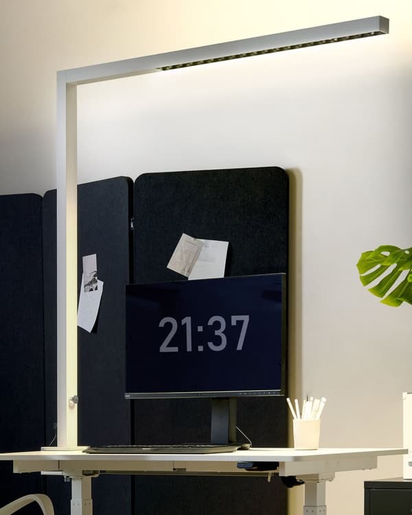 Skrivebord LED-lampe Sølv Metall 120 cm Aluminium med klemme Dimmende lys Kontor Moderne