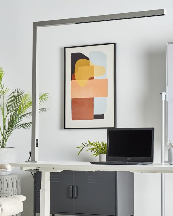 Skrivbords LED-lampa Silver Metall 120 cm Aluminium med Klämma Dimmer Rörelsesensor Dagsljussystem Kontor Modern Minimalistisk Design