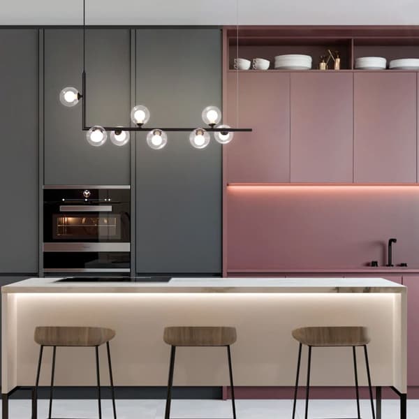 METAL INDUSTRIAL GLASS LOFTLAMP APP754-8CP SORT