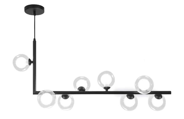 METAL INDUSTRIAL GLASS LOFTLAMP APP754-8CP SORT