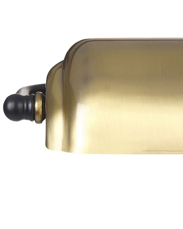 Skrivebordslampe Guld Sort Jern 52 cm Bordlampe med Justerbar Lampeskærm Retro Banklampe med Snoretræk til Kontor Tilbehør