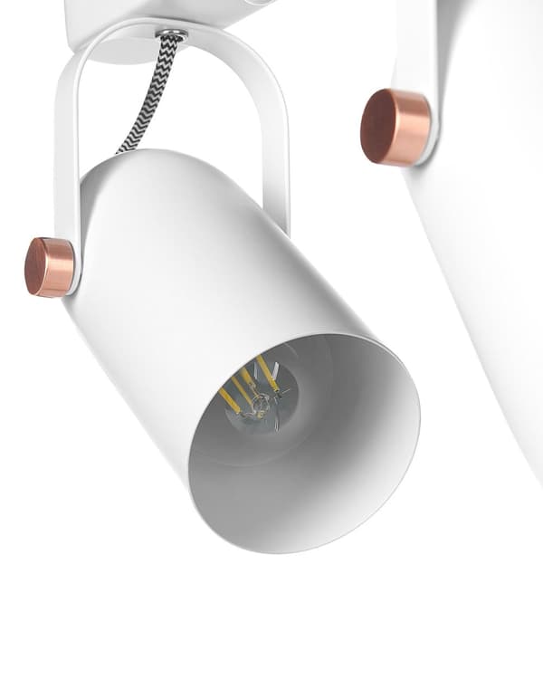 Loftslampe Hvid Metal 3 Lys Spotlight Justerbar Moderne Vægbelysning Stue Spisestue Gang