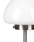 Miniatyrbillede 6 af 8: Bordlampe Sølv Metal Base Glas Skærm Træk Kontakt Minimalistisk Stil Hjemmekontor Lys