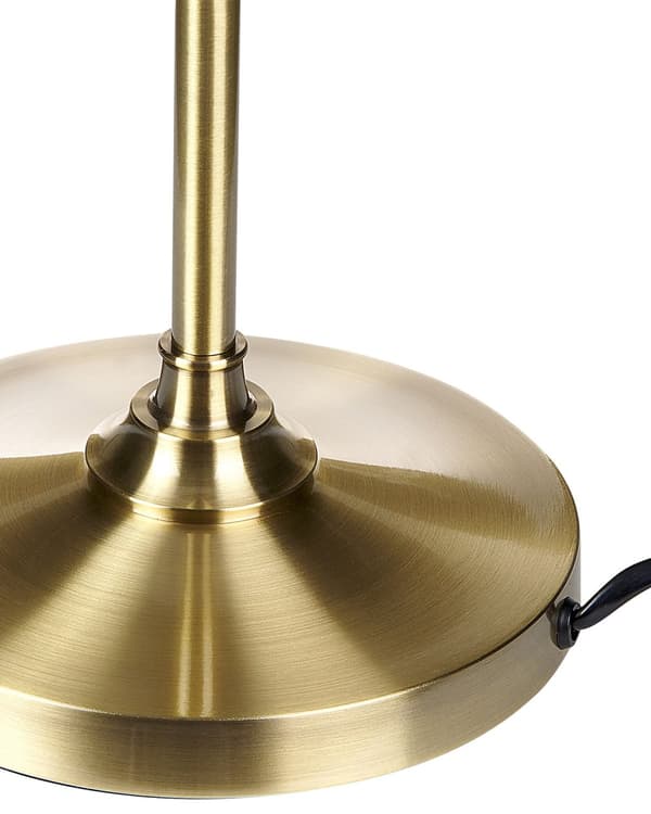 Bordlampe Messing Hvid Polyester Jern Skærm Lys Soveværelse Stue Retro Klassisk