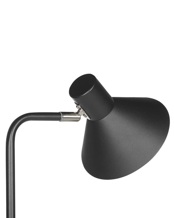 Gulvlampe Sort Metal 154 cm Justerbar kegleskærm On-Off Switch Soveværelse Stue Hjemmekontor Belysning Industrielt Design