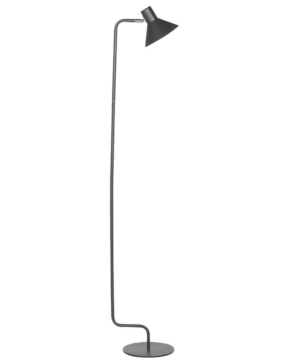 Gulvlampe Sort Metal 154 cm Justerbar kegleskærm On-Off Switch Soveværelse Stue Hjemmekontor Belysning Industrielt Design