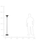 Miniatyrbillede 8 af 8: Gulvlampe Sort og Sølv Metal Fod Glas Røget Skærm 154 cm Træk Kontakt Moderne Soveværelse Stue Belysning