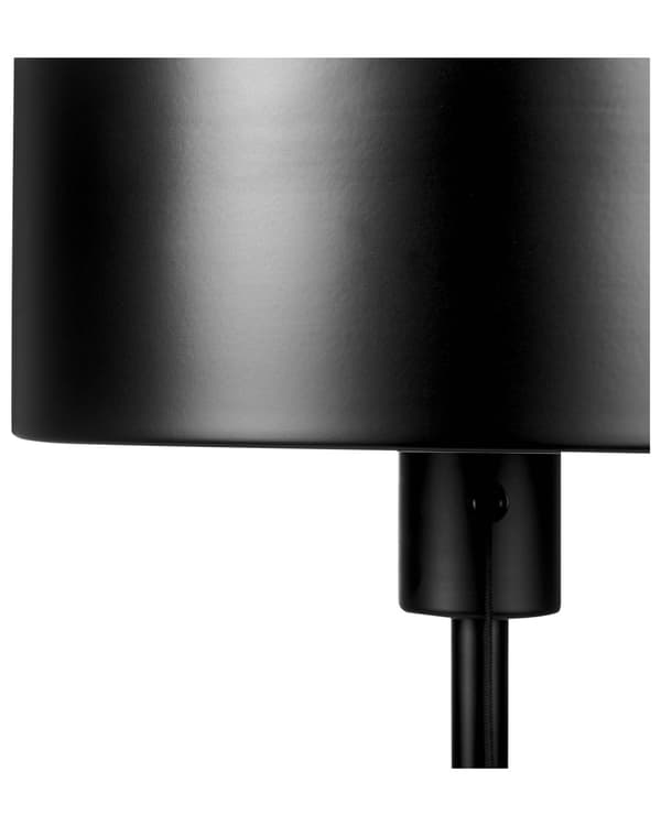 Bordlampe Sort Kegleskærm USB-port med Træk Kontakt Kontor Studie Moderne Stil