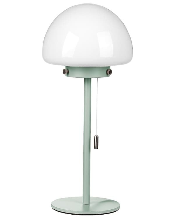 Bordlampe Grønn 39 cm Lampeskjerm i glass Snorbryter Minimalistisk stil Hjemmekontor Soverom Belysning