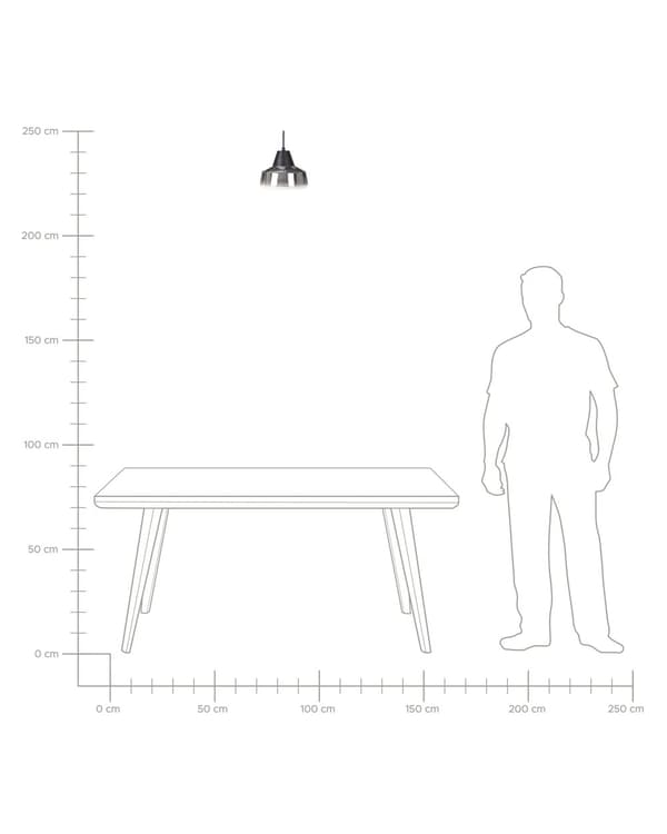 Pendellampe Svart Sølv 172 cm Glasskjerm Moderne design Belysning Stue