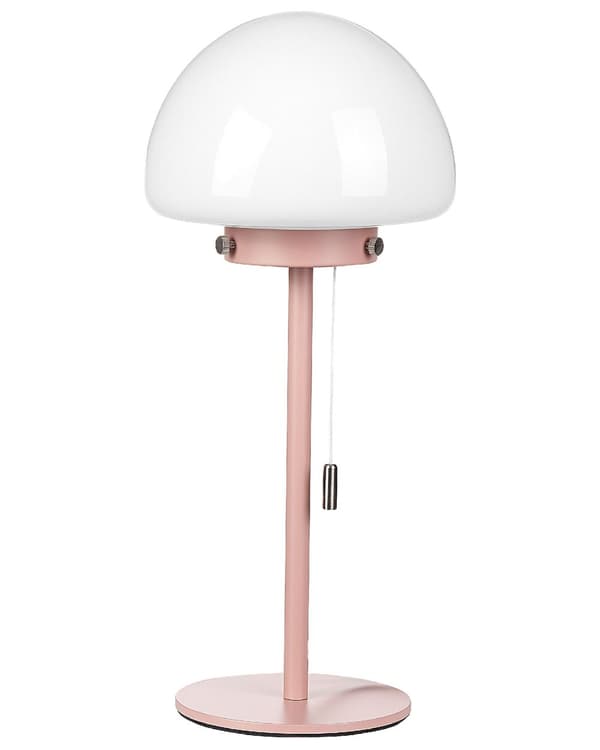 Bordlampe Rosa 39 cm Lampeskjerm i glass Snorbryter Minimalistisk stil Hjemmekontor Soverom Belysning