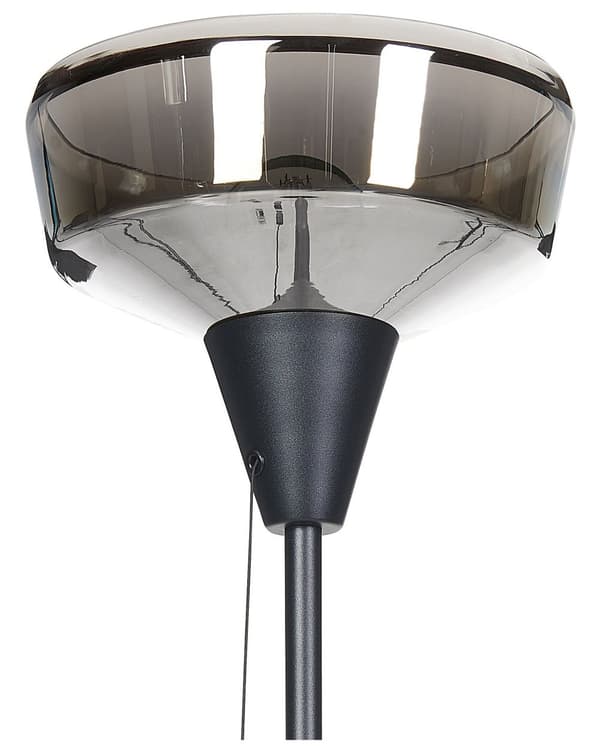 Gulvlampe Svart Sølv Metall 175 cm Glasskjerm Moderne design Belysning Stue