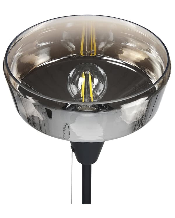 Gulvlampe Svart Sølv Metall 175 cm Glasskjerm Moderne design Belysning Stue