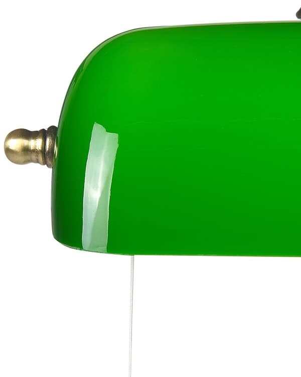 Bordlampe Grønn Gull Metall 52 cm Lampeskjerm i glass Snorbryter Justerbar Retro design Hjemmekontor Belysning