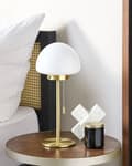 Miniatyrbilde 4 av 8: Bordlampe Gull 39 cm Lampeskjerm i glass Snorbryter Minimalistisk stil Hjemmekontor Soverom Belysning