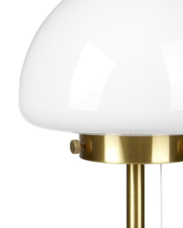 Bordlampe Gull 39 cm Lampeskjerm i glass Snorbryter Minimalistisk stil Hjemmekontor Soverom Belysning