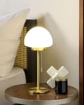 Miniatyrbilde 2 av 8: Bordlampe Gull 39 cm Lampeskjerm i glass Snorbryter Minimalistisk stil Hjemmekontor Soverom Belysning