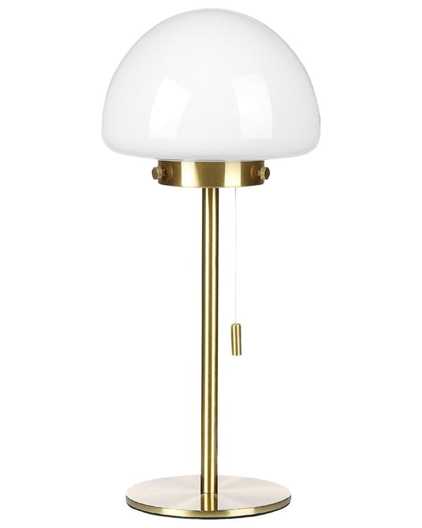 Bordlampe Gull 39 cm Lampeskjerm i glass Snorbryter Minimalistisk stil Hjemmekontor Soverom Belysning