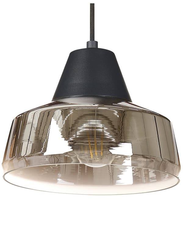 Pendellampe Svart Gull Metall 172 cm Glasskjerm Moderne design Belysning Stue